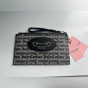 Juicy Couture Los Angeles Gothic Black Heart to Heart Wristlet